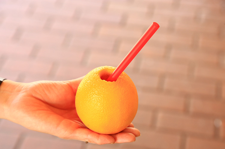 『カジュッタ生ジュース オレンジ』（250円税込）。グレープフルーツは400円（税込）