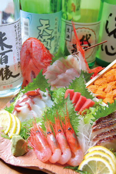 有名な志津川タコをはじめ宮城・新潟の魚介が楽しめる