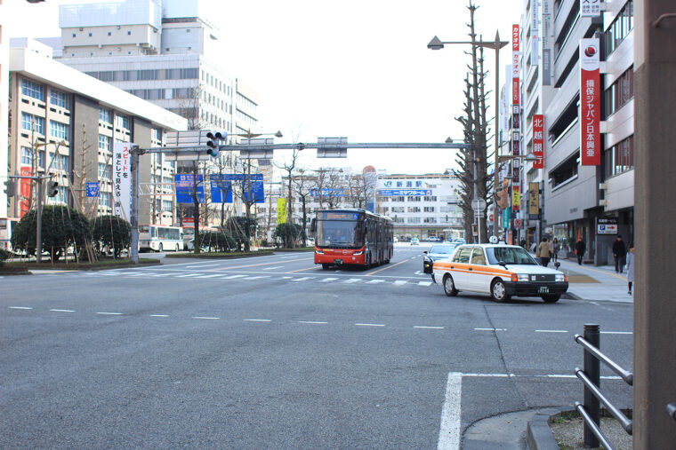 新潟市中央区東大通。撮影風景の写真ではありません