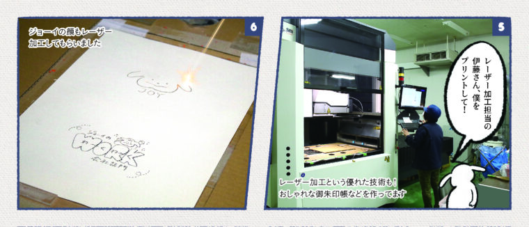 JOYのプチ情報：伊藤さんの名刺は、いろいろなレーザー加工が施されてあって何枚も欲しくなっちゃうよ