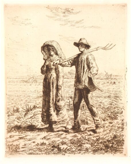 ジャン=フランソワ・ミレー《労働への出発》1863年　エッチング