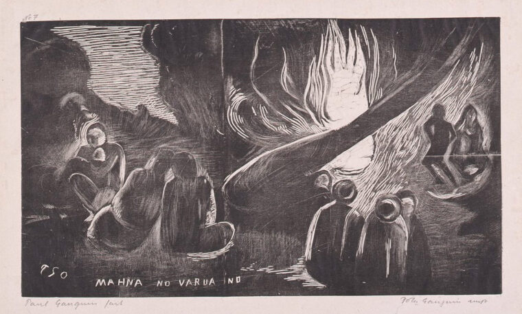 ポール・ゴーギャン《悪霊は語る》1894～1895年（没後刷）木版