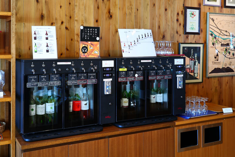 1杯100円でワインを試飲できる