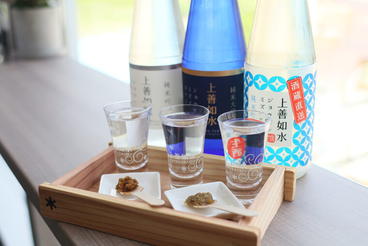 利き酒セットの『上善如水セット』（900円）