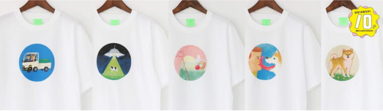 浮き星イラストレーター缶Tシャツ