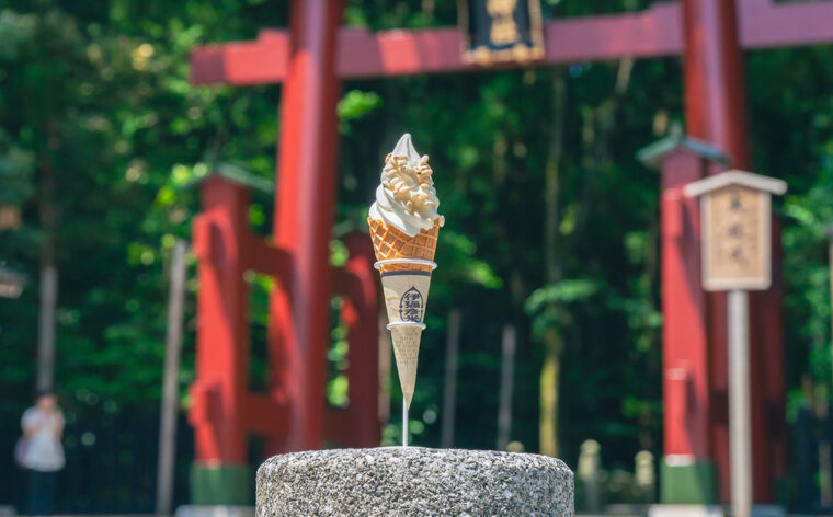 『伊彌彦米ソフトクリーム』（500円）