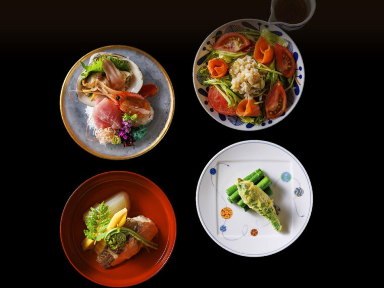 旬の野菜や魚を彩りよく盛り付けた一品料理。写真はイメージ