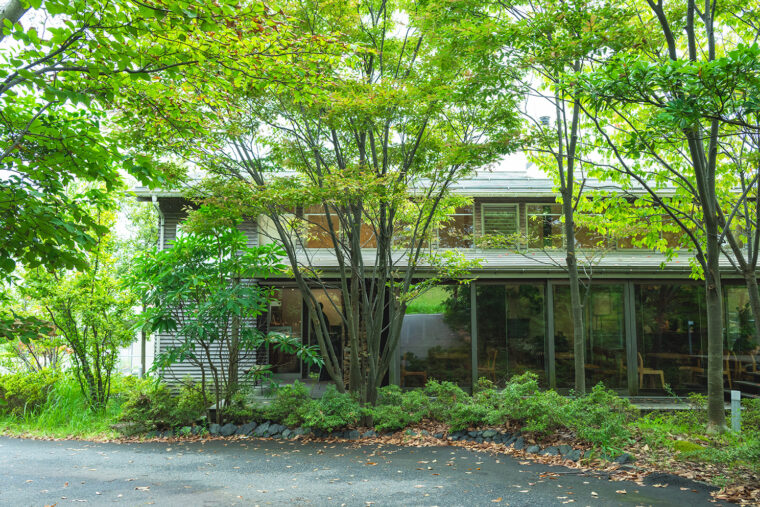 まるで避暑地に佇んでいるような、木々に囲まれた現在の店舗