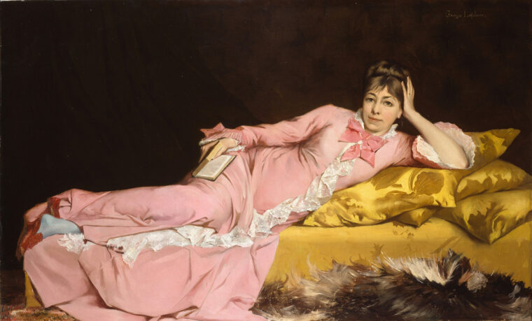 ジョルジュ・ルフェーブル《青いストッキングをはいた女流詩人》1870年頃