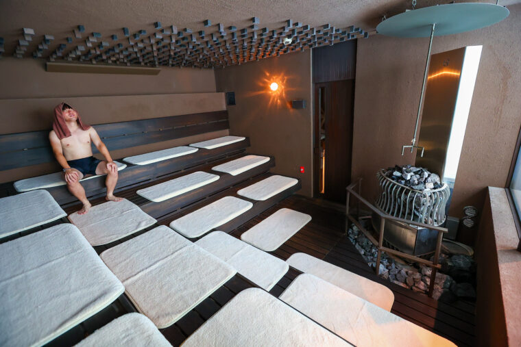 撮影のため水着着用で利用