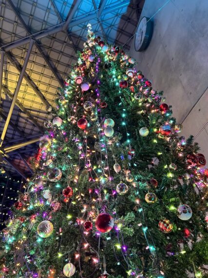 高さ4メートルの華やかなクリスマスツリー