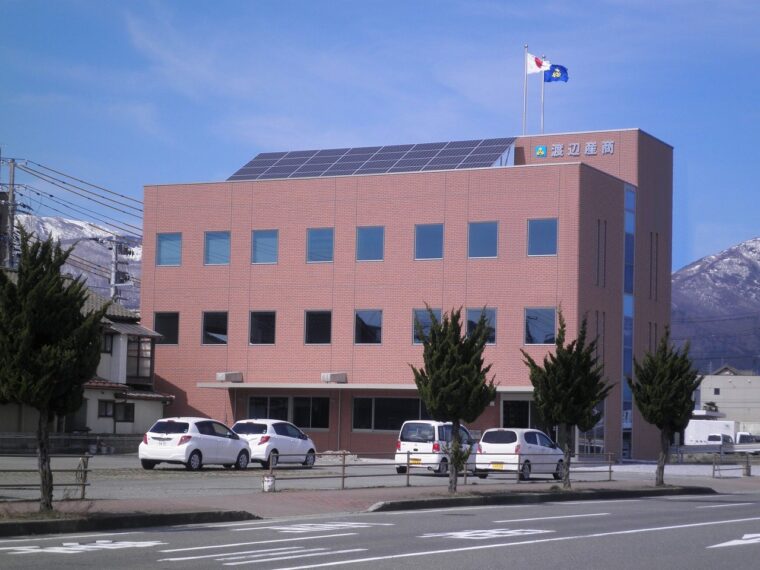 両津港に近い本社ビル。レンタカー事業も行ない、1階がその受付になっている