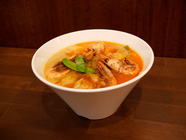 のりば食堂 しおさいの『佐渡濃厚海老ラーメン』