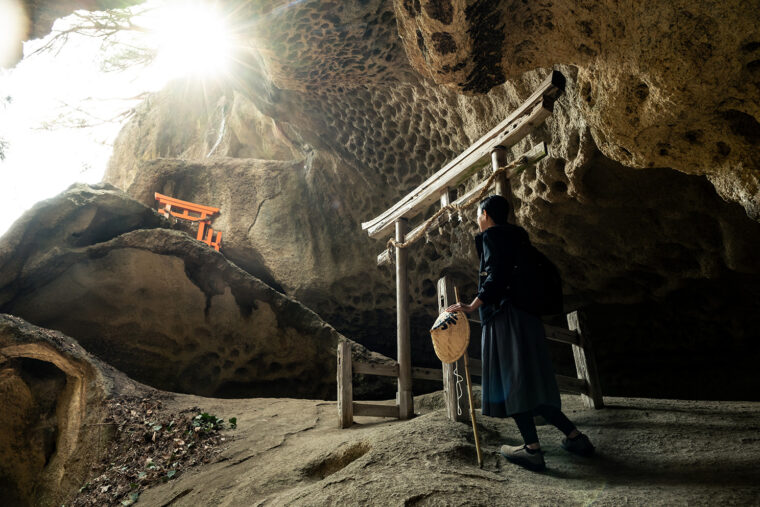山寺の開祖・慈覚大師が修行したとされる垂水遺跡（たるみずいせき）