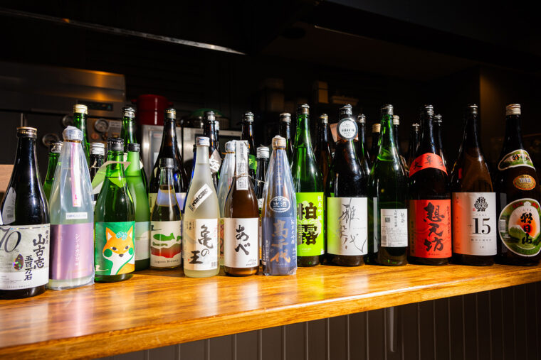 70種類以上の日本酒が揃う