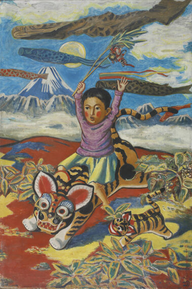 青柳喜兵衛《天翔ける神々》1937年、 カンバスに油彩、北九州市立美術館蔵