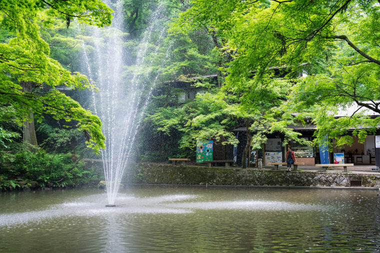 噴水の水音に耳を傾ければ心が洗われるような気分に