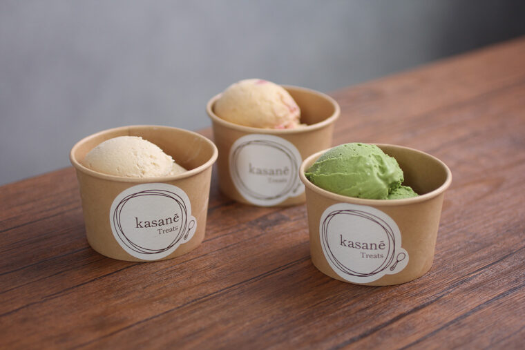 無添加アイスクリーム（シング480円、ダブル750円）